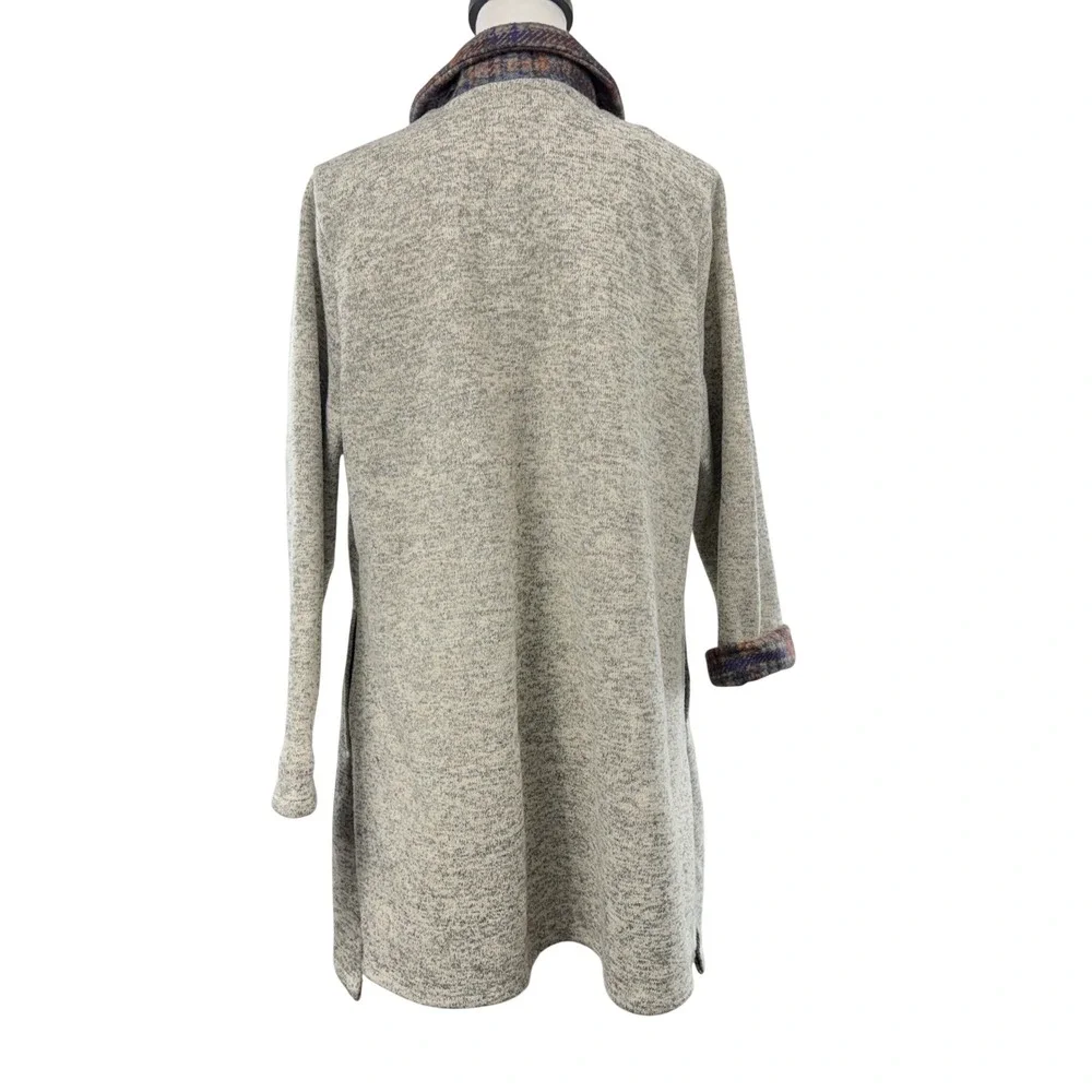 Damee‎ Inc Heathered Knit Swing Coat Size 2X Wired Collared Button Front Size - Picture 5 of 9
